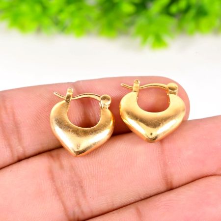 Minimalist Hoop Earrings with 18k Gold Plating Handmade Brass Jewelry